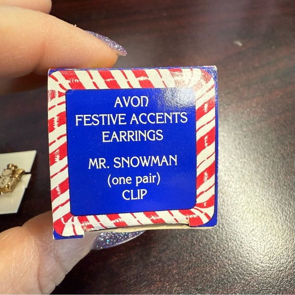 Avon Festive Accents Snowman  clip Earrings NIB vintage 1992 - Picture 5 of 5